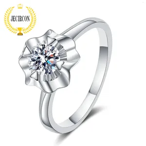 Anelli a grappolo JECIRCA ANELLO DELL'APRITALI STERLING STERLINE A FORMAZIONE JECIRCA PER DONNE 0,3/0,5 MOISSanite Simulazione Diamante Famiglia Famiglia Gioielli