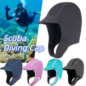 Neopren snorkling hatt bärresistent snabb torr badbassäng hattar solskydd öronskydd snorkelutrustning för vatten aerob 240403