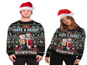 Pullover Hoodie 3D Funny Print hässliche Weihnachtspullover Springer Männer Frauen Herbst Winter Kleidung Tops Pullover Sweatshirt für Weihnachten H1771618