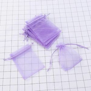 Laundry Bags 100pcs Net Yarn Packing Bag Beautiful Gift Candy Storage For Girl (9 12cm; Lilac)