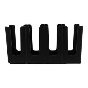 Kitchen Storage Paper Cup And Lid Holder Stand 4 Compartment Rack Shop Dispenser Holders ( Black )