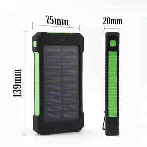 Phone Power Cell Free Shipping200000mAh Top Solar Bank Waterproof Emergency Charger External Battery Powerbank for MI IPhone LED SOS Light 2445