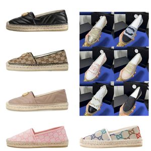 Tasarımcı Sıradan Ayakkabı Espadrilles Spring Sonbahar Kadınlar Yaz Lüksler Bayanlar Düz Plajı Yarım Terlik Moda Kadın Loafers Cap Toe Balıkçı Tuval Ayakkabı 35-40