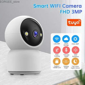 Andere CCTV -Kameras 3MP Tuya Smart Mini WiFi IP -Kamera Innenkamera Wireless Home Security Human Detect CCTV -Überwachung Full Color Night Vision Camera Y240403