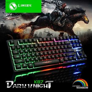 Klawiatury K87 przewodowe 87 klawisze mechaniczne graczy gier klawiatury RGB RGB Odkazanie na komputer komputerowy Gamerl2404