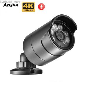 Другие камеры видеонаблюдения Новая 4K 8MP IP -камера Audio Outdoor POE H.265 ONVF Metal Bullet Home 4MP Массив Цвет Ночного видения камера безопасности Y240403