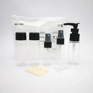 Butelki do przechowywania 7pcs/Set Travel Mini Makeup Sposobowy kremowy garnek Plastikowy przezroczysty pusty makijaż pojemnik na butelkę