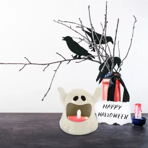 Candle Holders Ceramic Ghost Holder Desktop Candlestick Body Filler Halloween Ornament Supply Bath Decor Bracket Party Unique