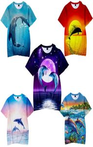 Dolphin Dolphin 3d Thirt Women Men Men Busie Dziewczyny Letni moda krótkie rękaw zabawne koszulki graficzne streetwear9641817