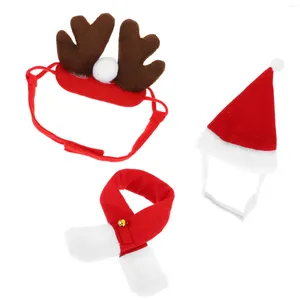 Комплект для собак шляпы для шляпы шарф котенок рождественский кот с турниром для рождественского головного убора и головного убора Санта