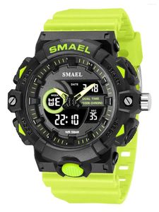 Armbanduhr Männer sehen Sport 50 m wasserdichte Dual Time Digital Analog Clock 8081 Stoppwatch Week Display Casual Sports Uhren