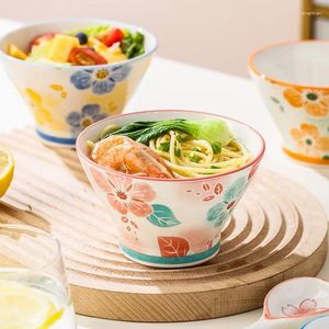 Skålar keramiska bordsartiklar bordsskål hushållsredskap för köksrätter för att äta middag set porslin ramen ris