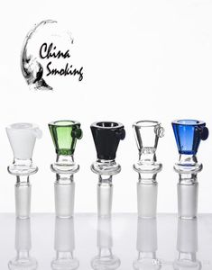 Glass Bowl Smoke Comb Screen 10mm 14mm 18mm Kvinnlig manlig gemensam anslutning Färg Vatten Pipe Oil Rig Bubbler Bong8122988