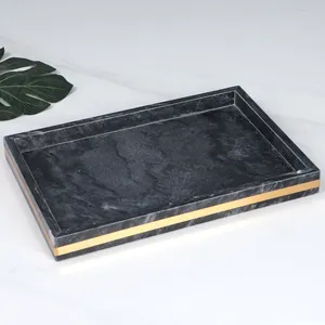 Tee Tabletts Set Tray Marmor Gold Badezimmer Kosmetische Regal Obst/ Konditorplatte Rechteck kreative Speicherorganisation Nordischer Stil