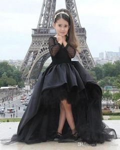 Черные театрализованные платья для маленьких девочек с длинным рукавом привет платья с низким цветом детские платья на день рождения 251651569432481