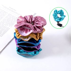 1pc Saç Scrunchies Gizli Depolama Bölmesi Görme Sıkıştırma Cep Seyahati ile Gizli Saç Kravat Güvenli Saç Scrunchies