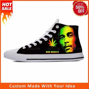 Schuhe Bob Marley Reggae Star Rasta Rock Music Fashion Casual Stoff Schuhe High Top Leichtes atmungsaktives 3D -Druck Männer Frauen Sneaker