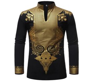 Men039s Shirt for Traditional African Dress Rich Bazin Dashiki Long Sleeve Mandarin Collar African Shirt Men Adult Blouse Cloth1662038