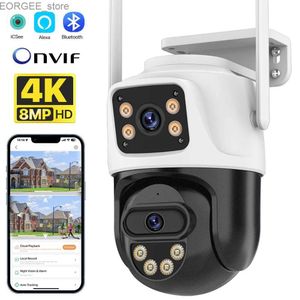 기타 CCTV 카메라 4K 8MP 듀얼 렌즈 듀얼 화면 PTZ 카메라 WiFi IP 카메라 4MP HD 보안 CCTV 비디오 감시 카메라 자동 추적 ICSEE P2P Y240403