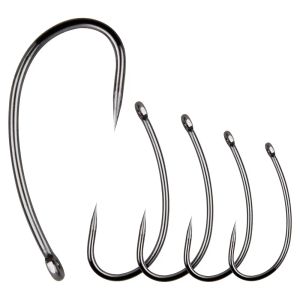 Fishhooks 500Pcs Barbless Carp fishing hook Circle Curve Shank Carp rig hooks Hair Rigs Trout Nonbarb Fish hooks Size 2# 4# 6# 8# 10#