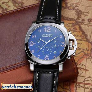 럭셔리 시계 최고 럭셔리 브랜드 Panerai 남자 패션 시계 가죽 스트랩 날짜 다기능 캐주얼 마리나 방수 손목 시계 스테인리스 스틸 자동.