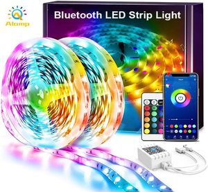 164ft 328ft 50ft LED Strip Lights Bluetooth App Control RGB 5050SMD DC12V Flexible Smart Strips Tape Light with Adapter2753796