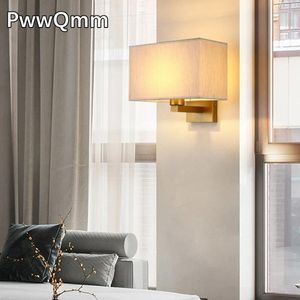 Wall Lamp North European Fabric Led Bedroom And American Style El Chinese Fabricbedside Creative