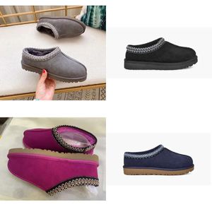 Tazz tofflor senapsfrö chesut päls glider fårskinn klassisk ultra mini plattform boot vinter kvinnor mens slip-on skor mocka övre ull fall tasman