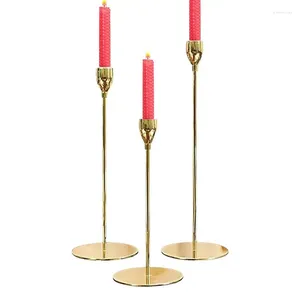 Держатели свечей Золотые стойки 3PCS Creative Luxury Metal Stand Set Многофункциональный конический подсвечник держатель Fashionable Modern