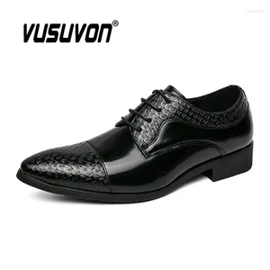 Casual Shoes Men Derby Fashion Dress Classic Brogue Retro Mejczyki Czarne przyczynowe obuwie biznesowe na imprezę duży rozmiar 38-48