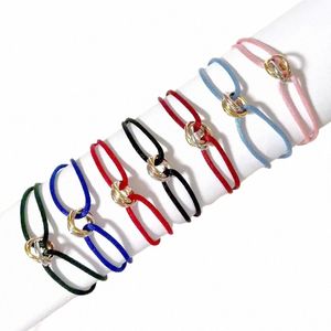 FI 316L Stainl Steel Trinity Ring String Bracciale Tre anelli Coppia a mano Braccialetti per donne e uomini FI Jelry Brand 11ia#