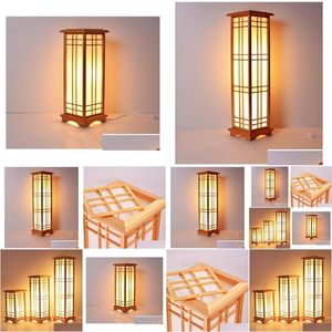 Floor Lamps Home Design Wood Lamp Fashion Japanese Washitsu Tatami Decor Window Pane Restaurant Living Room Hallway Lighting Drop Del Dhqbh