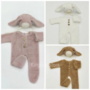 写真の新生児写真小道具romper+hat 2pcs set fotografiaアクセサリー幼児幼児スタジオ撮影写真女の子の男の子