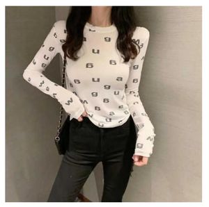 2024 New Women's T-Shirt Sexy BodyCon Long Sleeve T-Shirt Tops for Woman 2023 Spring Summer Teme Tee Designer Luxury Awite Streetwear Size S-XXL