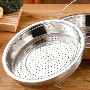 Double Boilers Kitchen Novel Stainless Steel Food Steamer Basket With Silicone Handle Feet Rice Pressure Cooker Steaming Grid Cooking