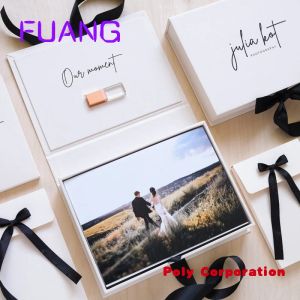 Mailers Custom Custom 4*6 5x7 6*8 tum utskrifter Linne Special Paper Wedding Foto Album Photo Box USB Flash Drives Gpacking Box For Small