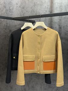 女性用コート90％ウール+10％カシミア2023秋/冬の新しい高級高品質のシングル胸ジャケットのためのファッションコート