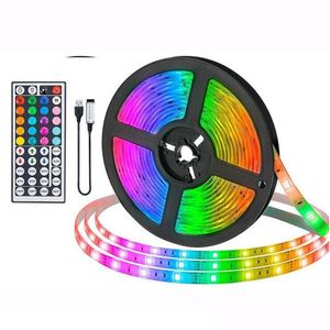 Paski LED 5M/10M Pasek RGB USB 5050 SMD LEDS LIGEK 44 KLEY Kontroler Light z zdalnym komputerem komputerowym na ścianę TV TV Backlig DH7wi