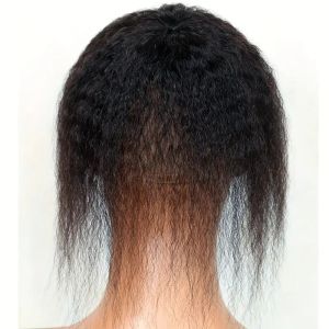 Kinky Straight Natural Black Topper Bangs Human Hair Topper