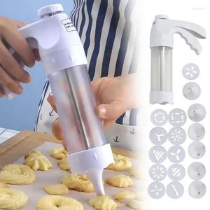 Baking Moulds Cookie Press Stainless Steel 6 Icing Nozzles Cake Detachable Comfortable Grip DIY Biscuit Maker Kitchen Tool