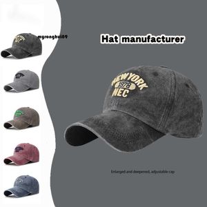 Baseball Cap 2024 Spring New American Women's Washed Letter Minimalist Baseball Men's Mountainering Versatile Duck Tongue Hat