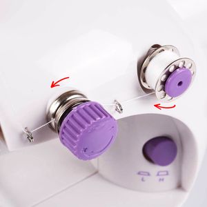 Inne Sewing Machineミニポータブルハンドヘルドスレッドライトカッターフットペダル電気ダブルスピード直線