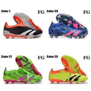 حقيبة هدية رجالي عالية في الكاحل أحذية كرة القدم دقة FG Firm Ground Laceless Cleats دقة.