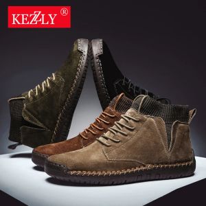 Сапоги Kezzly Winter Warm Men Snow Boots Высококачественные коров