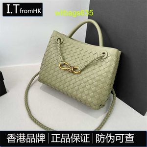 Leather Tote BottegvVenet Andiamo Bags Unique Design 2024 New Metal Rope Buckle Leather Woven Tote Bag Single Shoulder Handheld Large Capaci have logo HBY0N2