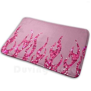 Tappeti tappeti per glitter rosa tappeto tappeto anti-slip tappetini da letto fiamma della camera da letto y2k 2000s anni '90 estetica simpatica retrò tumblr anni '80