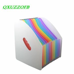 File A4 File Folder Desktop Erectable Expanding A4 Document Organizer 13 Pockets Multilayer Rainbow Solid for A4 Paper Notebook