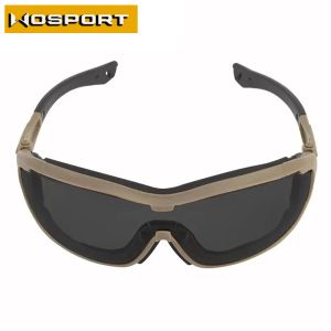 Óculos de sol tiro tático de vidros à prova de vento Airsoft Game Goggles Militares de óculos de sol à prova de vento militar Equipamento de proteção para olhos táticos
