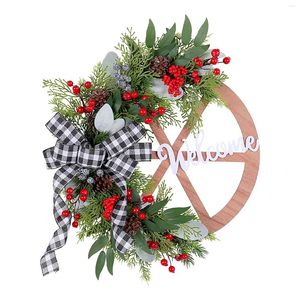 Fiori decorativi decorazione natalizia ruota brow rowarland simulazione porta floreale appeso finestra vetrina Rattan Circle Party