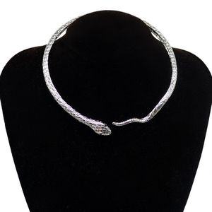 Colares em forma de cobra de metal para mulheres moda de design personalizado colar de gargantilha de garganta do presente de jóias de shinestone